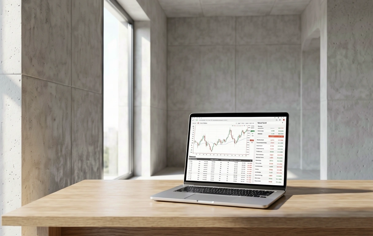 Espaço de trabalho financeiro moderno